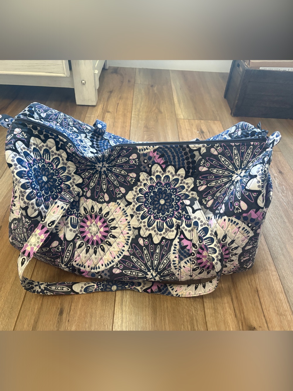 Vera Bradley Quilted Medallion Travel Duffel - Navy, Pink, Cream